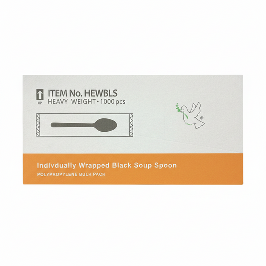 Individually Wrapped Heavy Weight Spoons Black 1000pcs