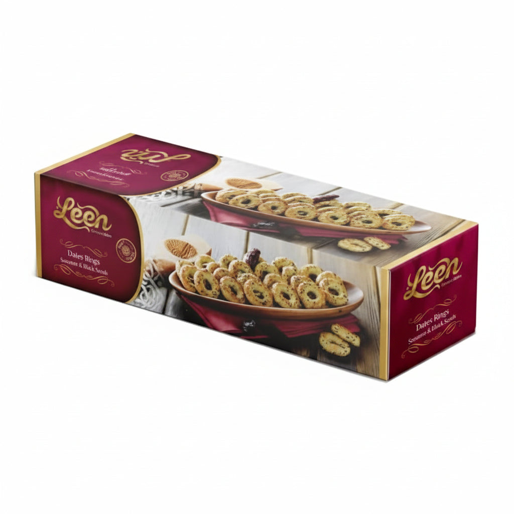 Leen Dukkah Nuts packaging with images of dukkah on a white background