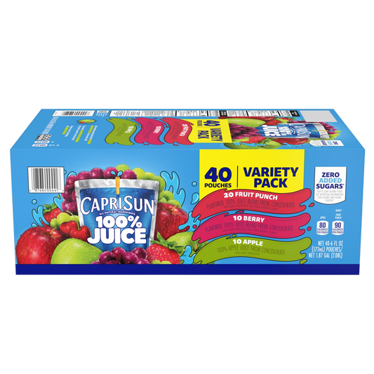 Capri Sun 100% Juice Blend Variety Pack 6 oz 40ct