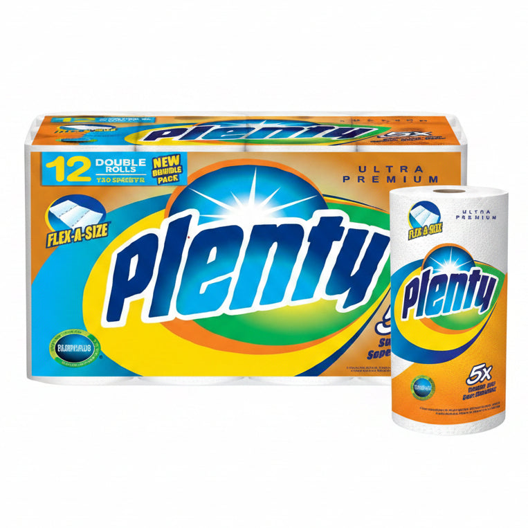 Plenty Paper Towels 12 Rolls x (110 sheets)