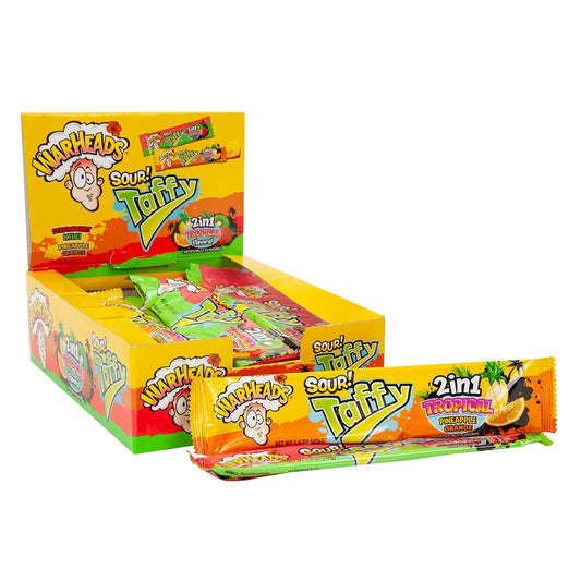 Warheads Taffy Bar 2in1 Tropical 24ct