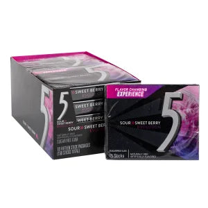 5 Gum Sour Sweet Berry PRISM 10-15PCK