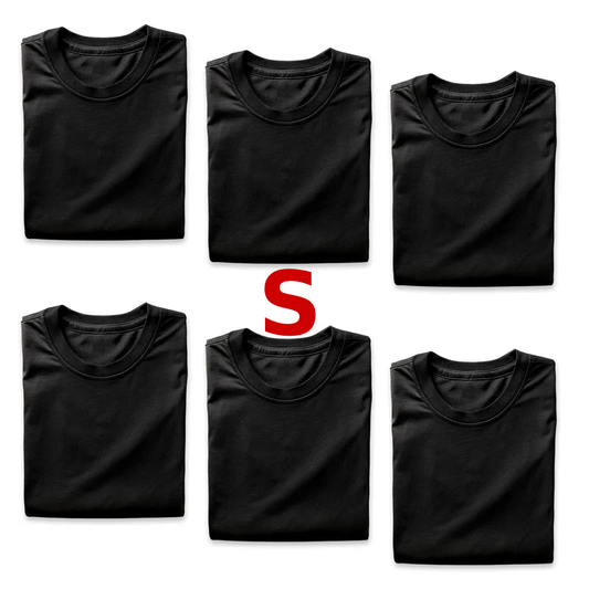 American Loom T Shirts Black S 6pk