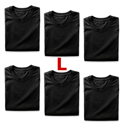 American Loom T Shirts Black L 6pk