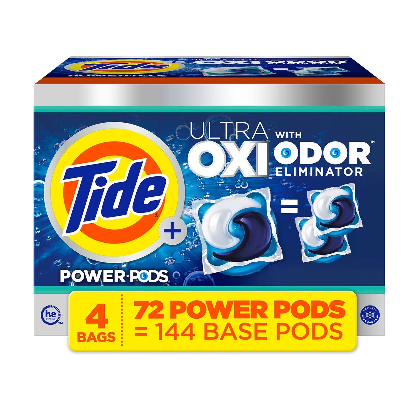 Tide Pods Ultra Oxi with Oder Eliminators Laundry Detergent 18PC X 4pk (3kg)
