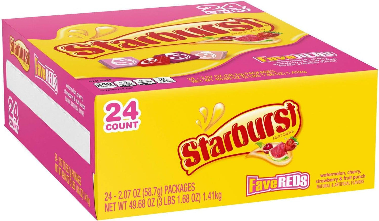 Starburst Fruit Chews Fave Reds 2.07oz 24ct