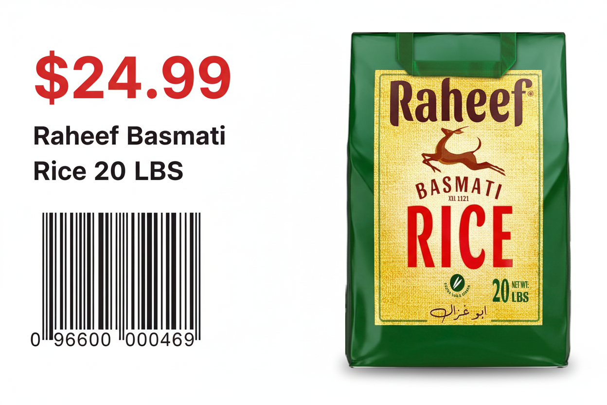 Raheef Basmati Rice 20Lbs