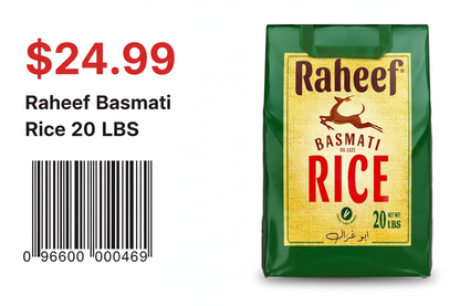 Raheef Basmati Rice 20Lbs