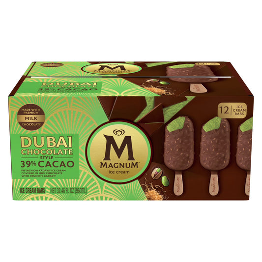Magnum Dubai Chocolate Style Ice Cream Bars 12ct.