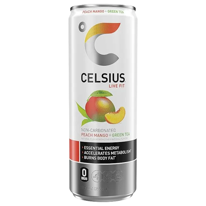 Celsius Peach Mango Green Tea 12/12oz