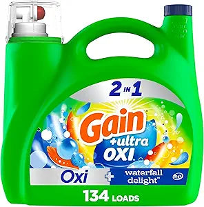 Gain Ultra Oxi waterfall Delight Scent Liquid Laundry Detergent 194oz 134 loads
