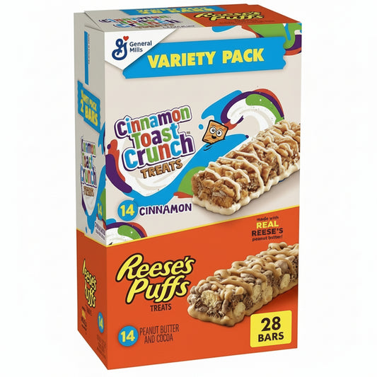 Cinnamon Toast Crunch and REESE'S Puffs Cereal Bars 28pk