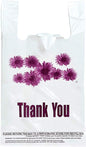 1/8 White Flower Thank You shopping Bags