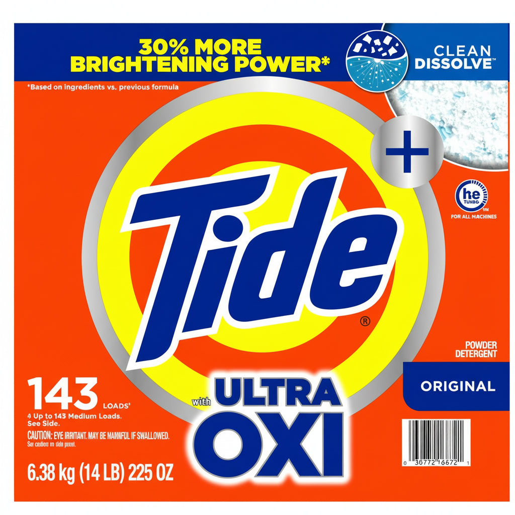 Tide Powder Laundry Detergent Plus Ultra OXI Original Scent 14lbs