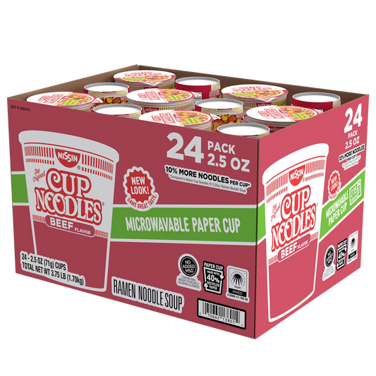 Nissin Cup Noodles Beef 2.5Oz 24Pack