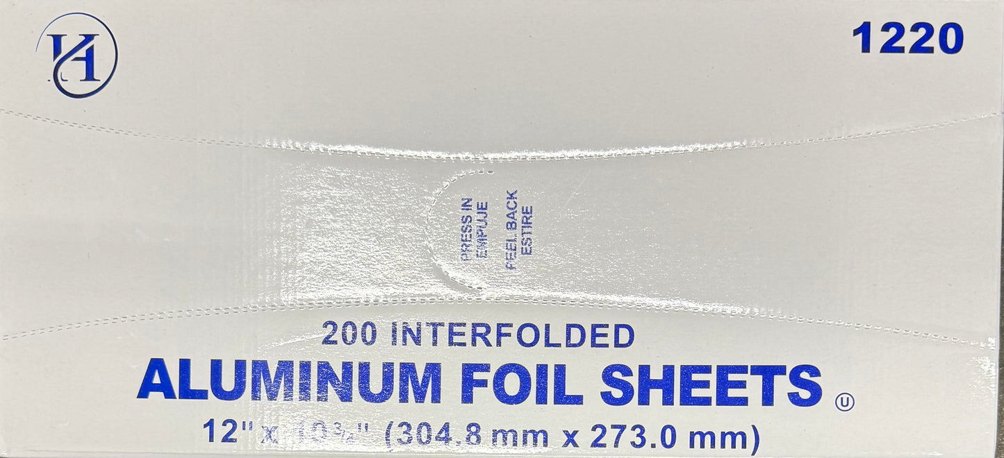 Aluminum Foil Sheets 1pk (12”x10” 200ct)