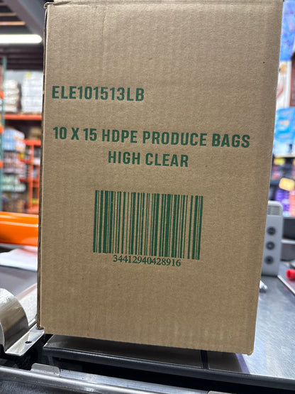 HDPE Clear Shopping Produce Bags 10 x 15