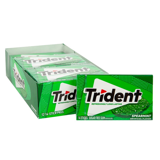 Trident Sugar Free Gum Spearmint Gum 14 sticks 12pk