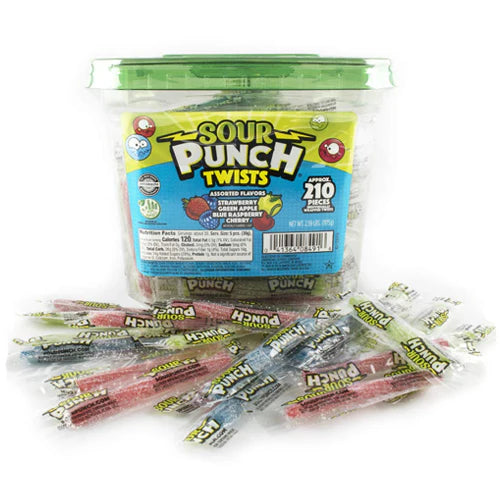 SOUR PUNCH Twists - Tub (4 Flavors)  (210ct)