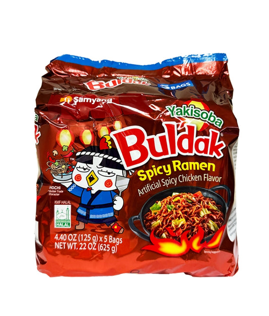 Buldak Spicy Yakisoba Chicken Ramen red 5x130 gm