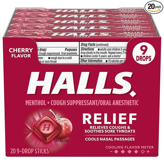 Halls Cherry Flavor Cough Relief