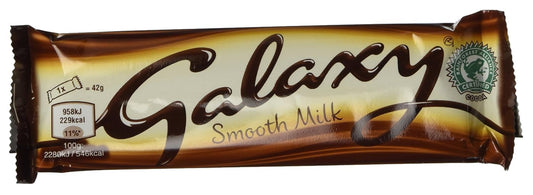 Galaxy, Smooth Milk Chocolate Bar Single 42g Bar (Pack of 24)
