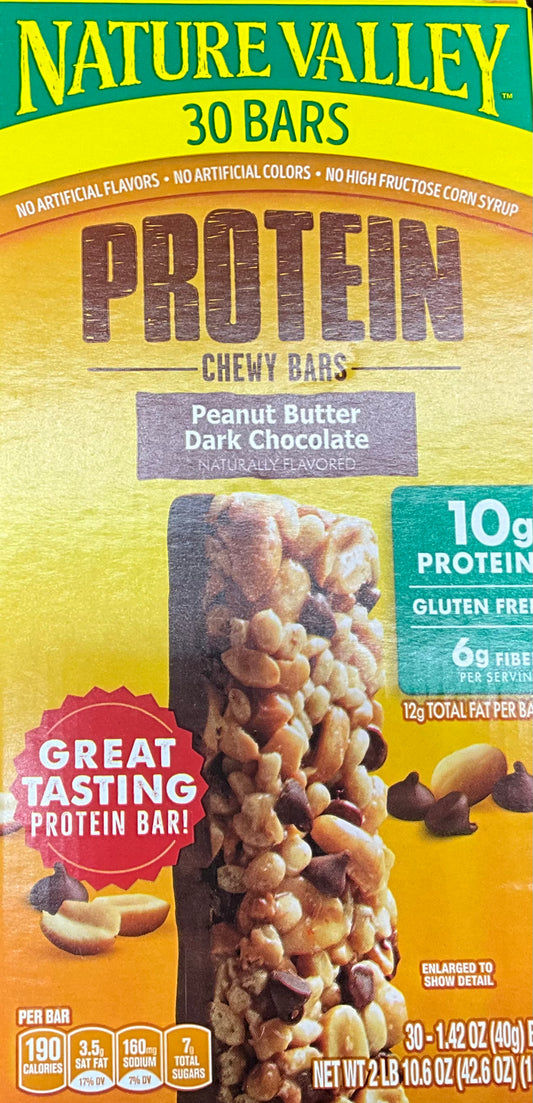 Nature Valley Protein Granola Bars, Peanut Butter Dark Chocolate, 30 ct