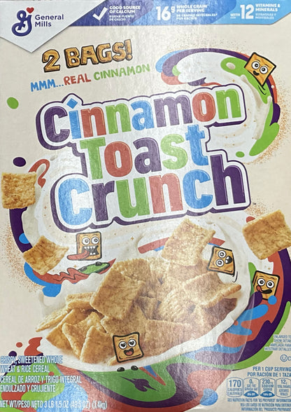 General Mills Cinnamon Toast Crunch Whole Wheat & Rice CEREAL 3 LB 49.5 oz.