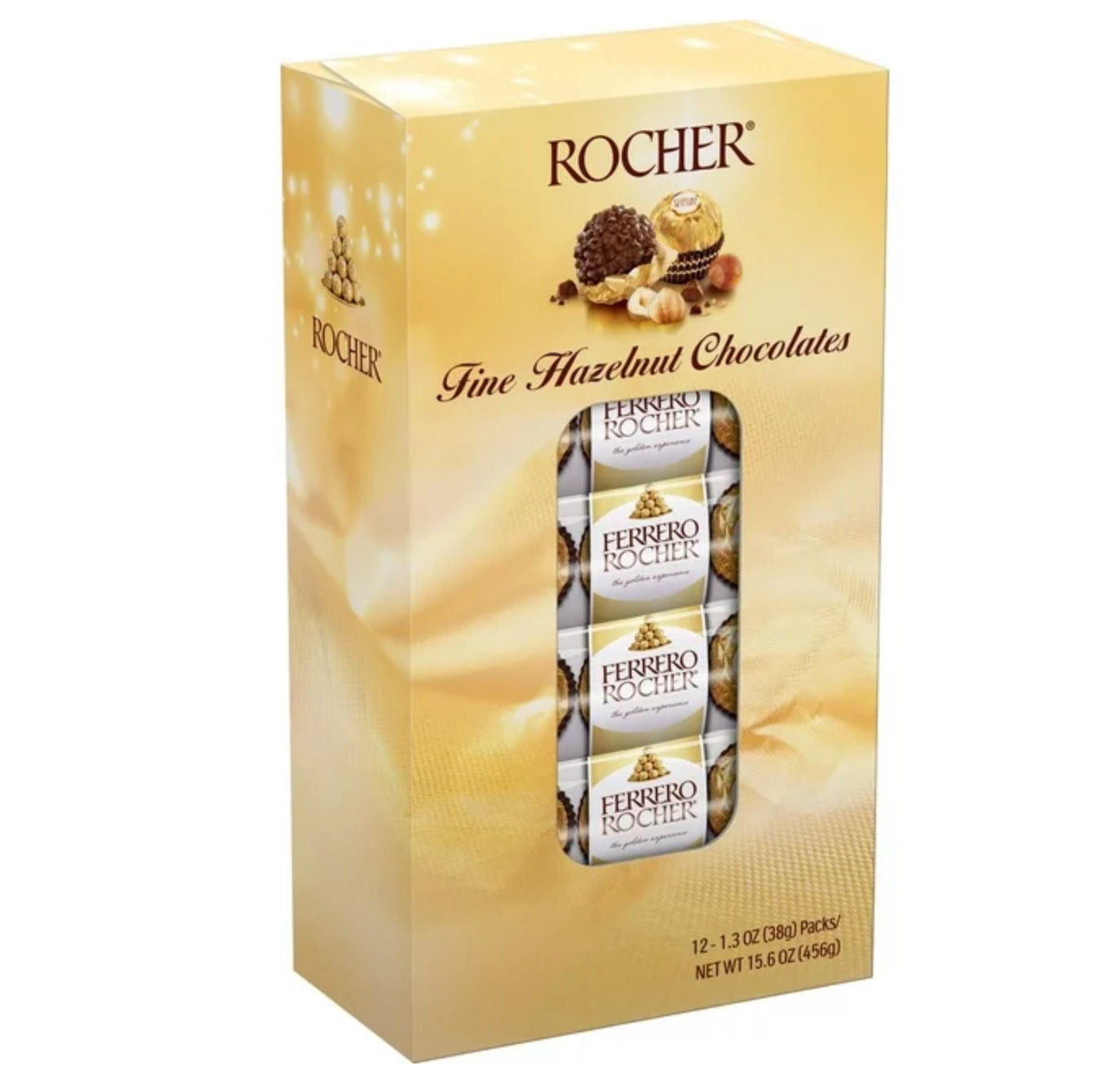 Ferrero Rocher Fine Hazelnut Chocolates,One Size, 12 Pk./1.3 oz