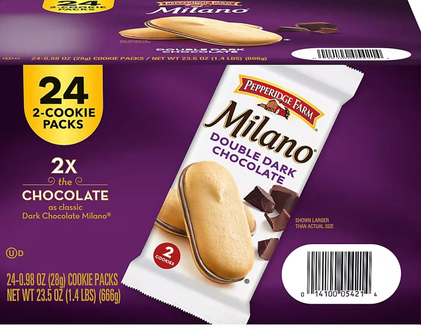 Pepperidge Farm Milano Cookies, Double Dark Chocolate, 24 pk.