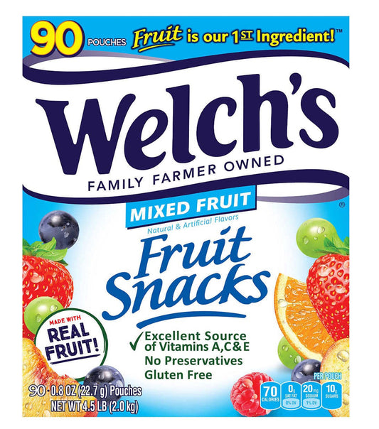 Welch's Welchs Mixed Fruit Snacks, 90 ct,, 4.5 Lb