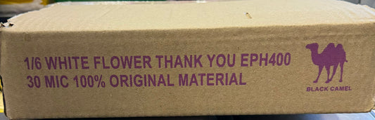 1/6 White Flower Thank You Shopping Bag