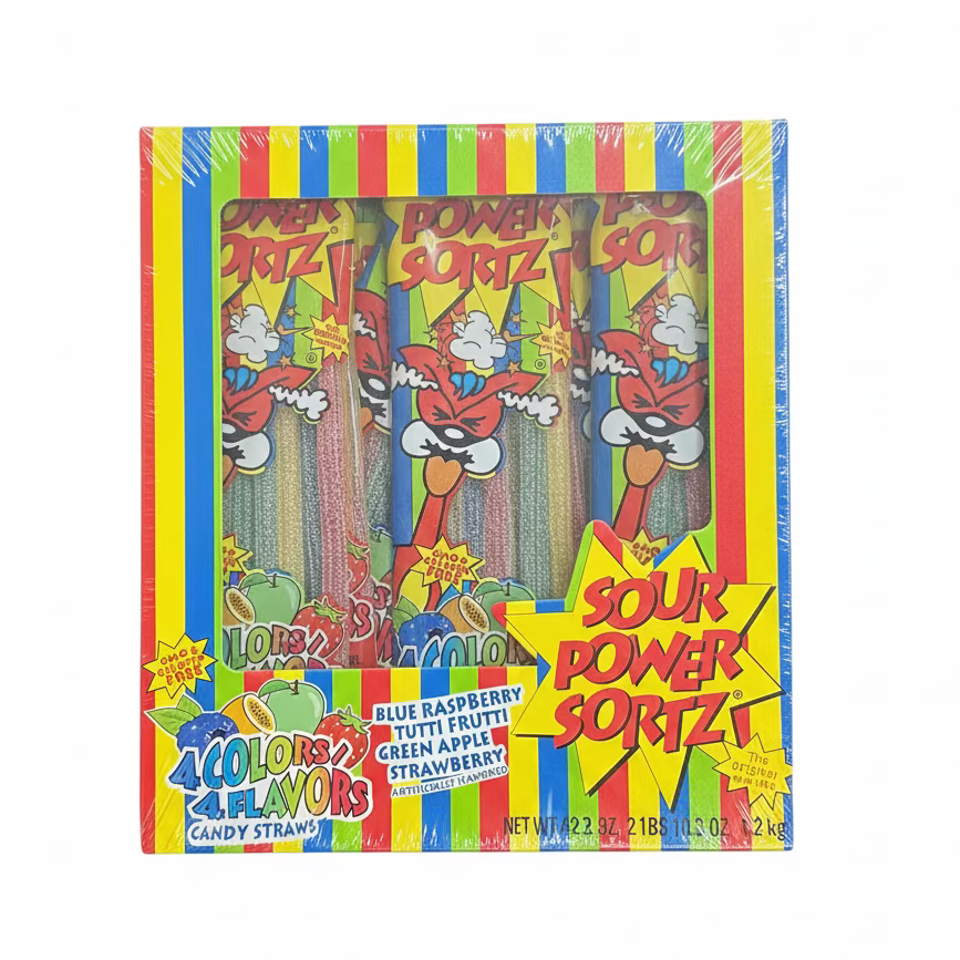 Sour Power straws 4 Colors 4 Flavors 1.75 oz x 24pk