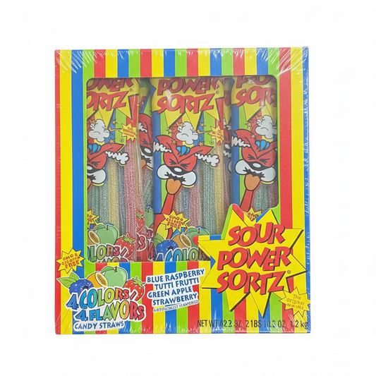 Sour Power straws 4 Colors 4 Flavors 1.75 oz x 24pk