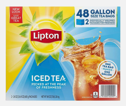Lipton Gallon Size Iced Tea Bags, 48 Count