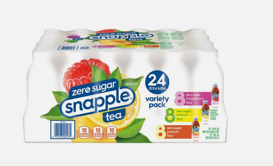 Snapple Tea, Zero Sugar, Variety Pack, 20 fl oz, 24 ct