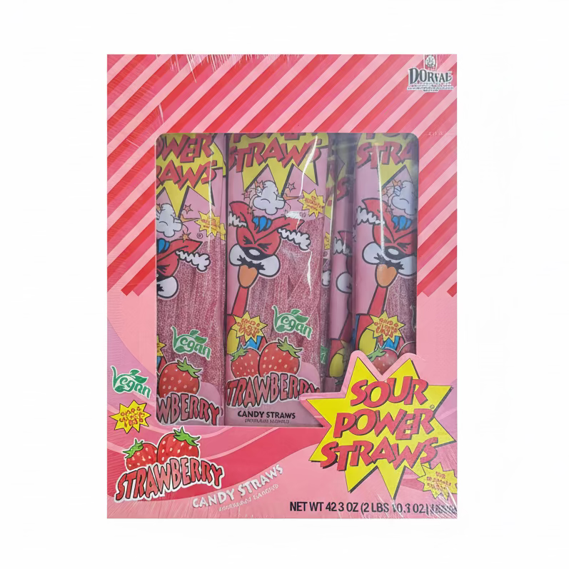 Sour Power Straws Strawberry 1.75 oz x 24pk