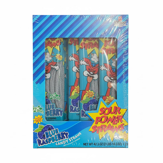 Sour Power straws Blue Raspberry 1.75 oz x 24pk