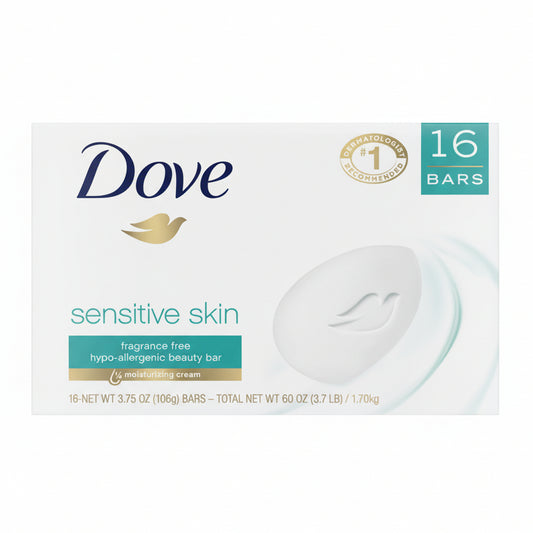 Dove Beauty Bar Soap Sensitive Skin 3.75oz 16ct.