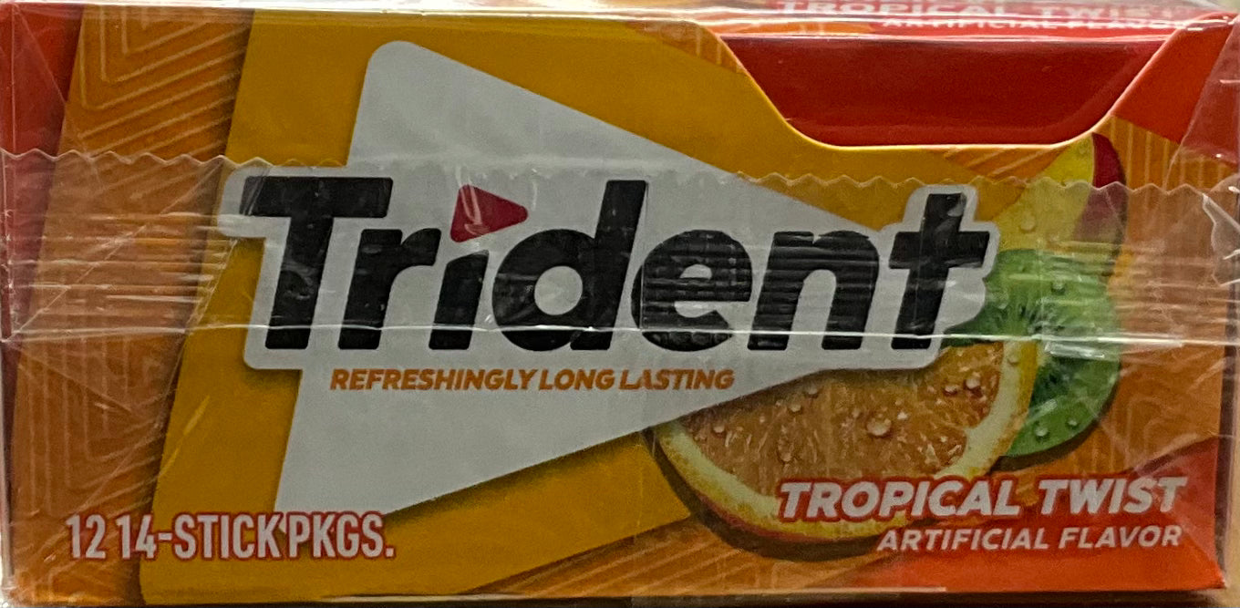 Trident Sugar Free Gum Tropical Twist Gum 14 sticks 12pk