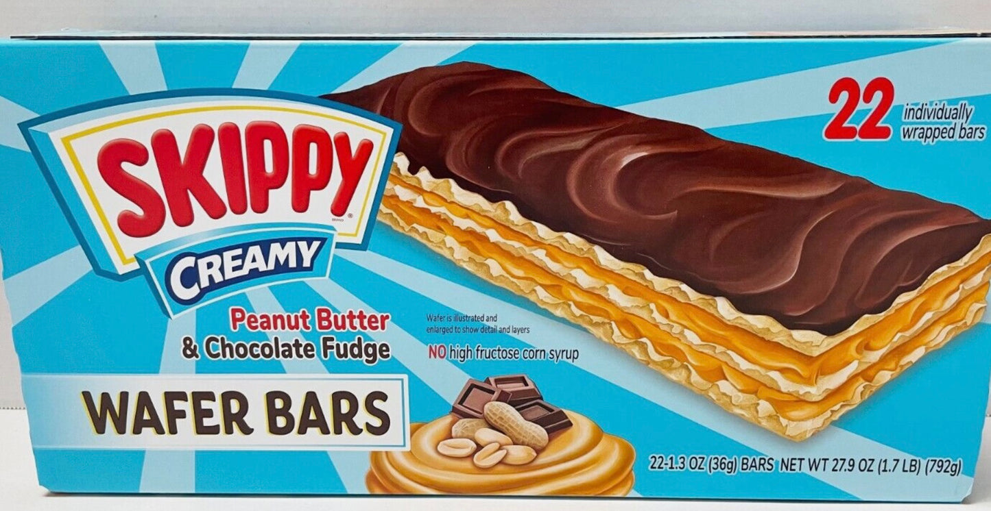Skippy Peanut Butter & Chocolate Fudge Wafer Bar 1.3 oz 22-Count