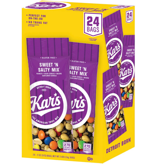 Kars Nuts Caddy, Sweet N Salty Mix, 2oz Packets, 24/Box
