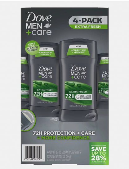 Dove Men+Care Antiperspirant Deodorant Extra Fresh 2.7oz 4pk
