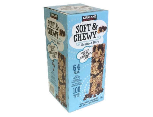 Kirkland Soft & Chewy Chocolate Chip Granola Bars 64 ct CASE