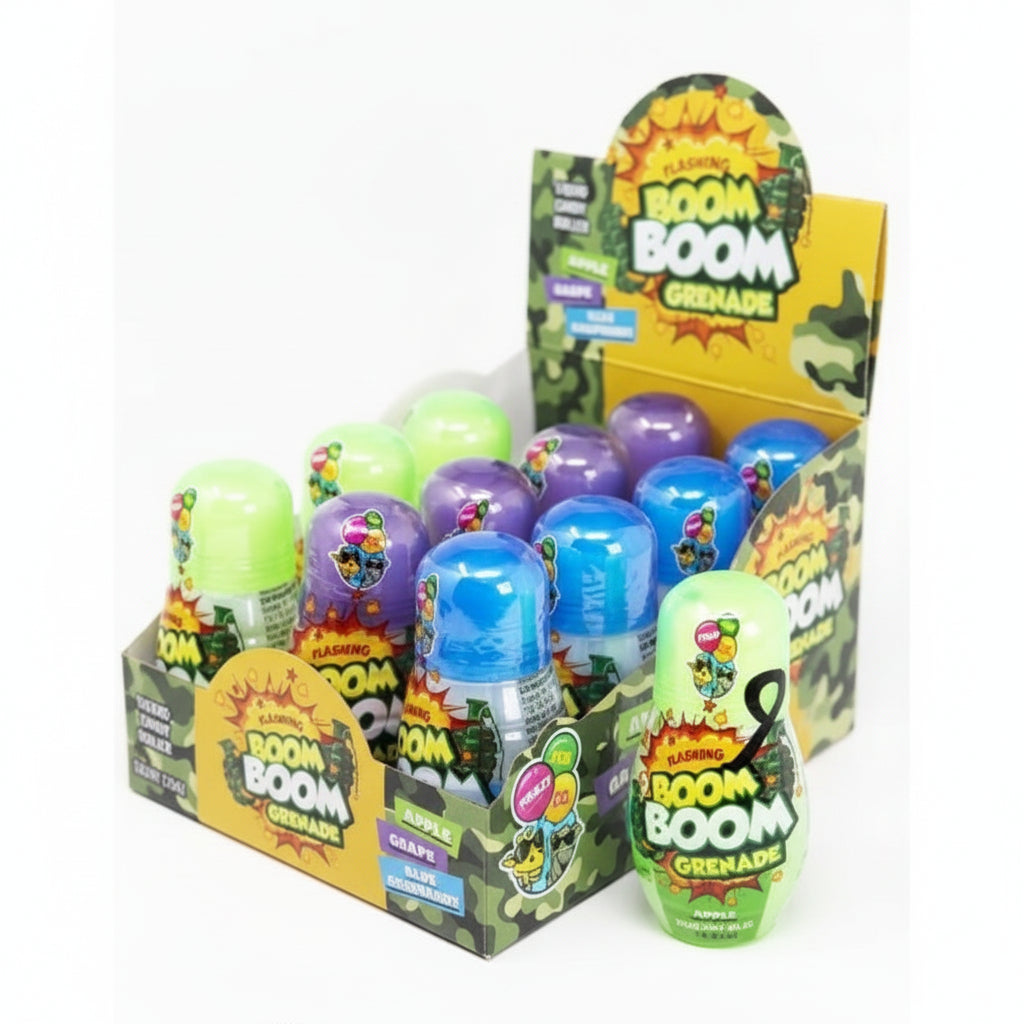 FUN FRENZY BOOM BOOM GRENADE Liquid Candy Roller 12 ct. 1.24 oz