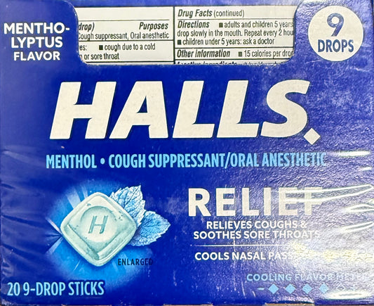 Halls mentholiptus 20x9 drops