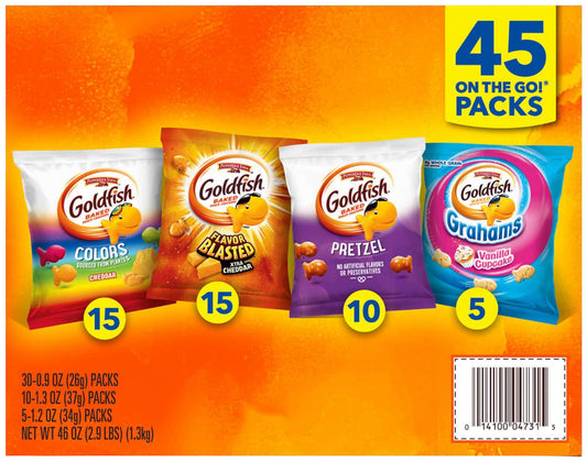 Goldfish Baked Snack Crackers Variety Pack 45ct