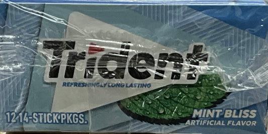 Trident Sugar Free Gum Mint Bliss 14 sticks 12pk