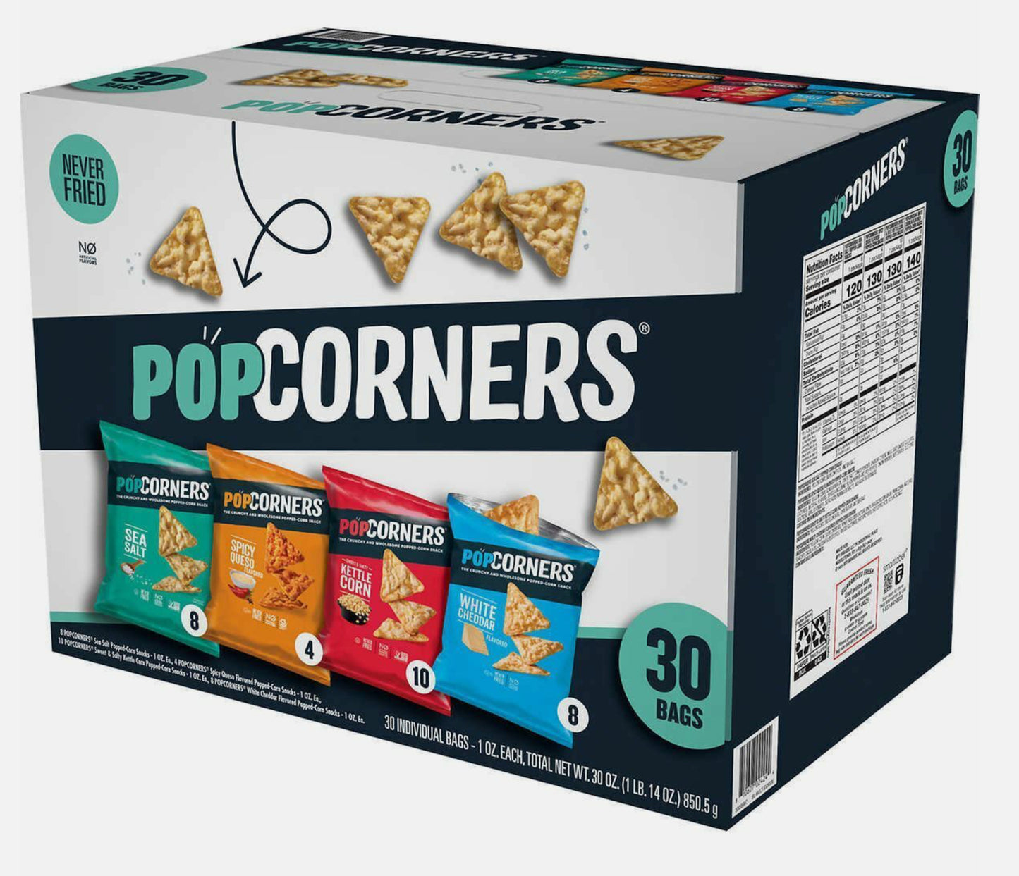 PopCorners Popped Corn Snack, Variety Pack, 1 oz, 30 count