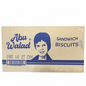 Package of Abu Walad sandwich biscuits with a portrait on a beige background